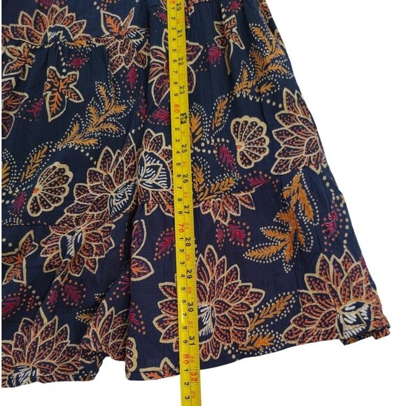 Angie Womens Floral Puff Sleeve Smocked Dress S Navy/Multicolor Rayon, NWT. - Picture 7 of 7